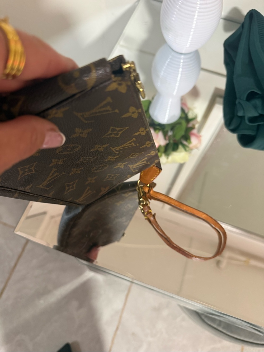 Louis Vuitton Monogram Canvas Mini Wristlet in Brown - Picture 2 of 13